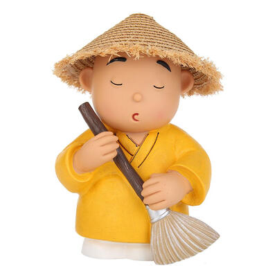 

Cute Straw Hat Small Monk Vinyl Piggy Bank Saving Money Box Children Gifts