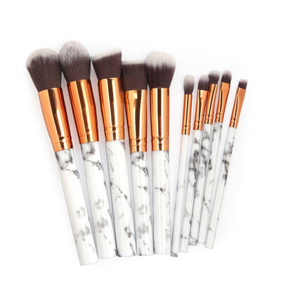 

Marble Pattern Makeup Brushes Cosmetic Powder Foundation Eyeshadow Lip For Plastic Handle Brushes Set Beauty Tool Kit 15pcs