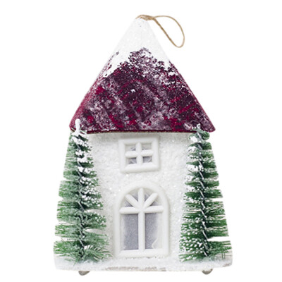 

Tailored Wood House Christmas Pendant Tree Decorations Ornaments Luminous Cabin House