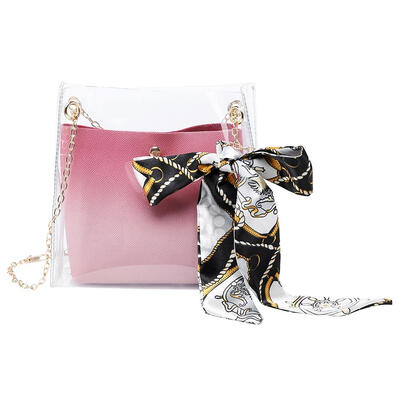 

2pcs Women Transparent Shoulder Bag PVC Jelly Ladies Messenger Casual Bags