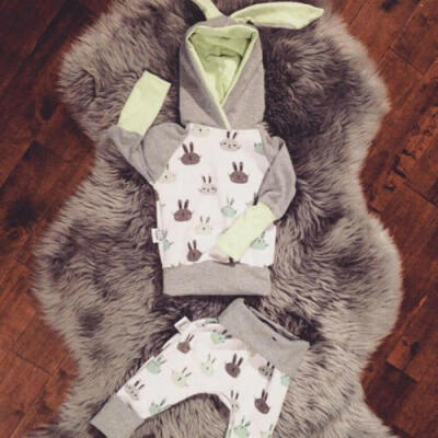 

Newborn Baby Boy Girl Clothes Rabbit Bunny Hooded TopsLeggings Pants Outfit Set