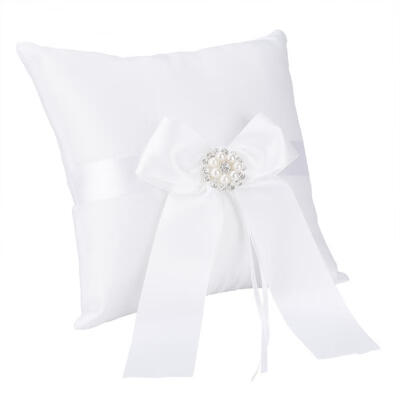 

Greensen Romantic White Wedding Ring Pillow Cushion Holder Wedding Party Decoration Supplies