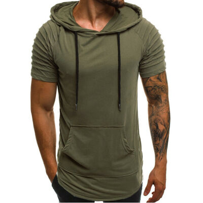 

SUNSIOM Gym Men Bodybuilding Hooded T-Shirt Top Muscle Clothing Stringer T-Shirt Hot