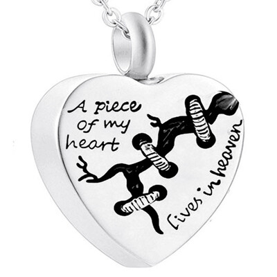 

A Piece Of My Heart Lives In Heaven Cremation Memorial Ashes Urn Heart Necklace