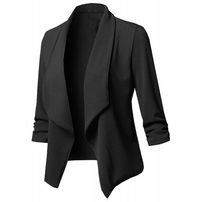 

Roseonmyhand Womens Solid Open Front Cardigan Long Sleeve Blazer Casual Jacket Coat