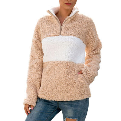 

Women Autumn Fashion Concise Casual All-match Keep Warm Color-blocked Long Sleeve