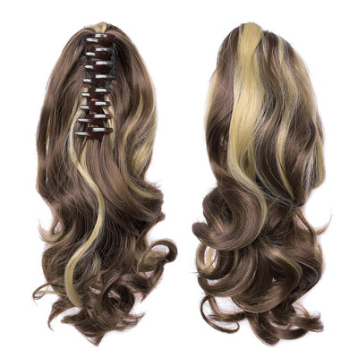 

Gobestart Long Hair Bun Wig PonyTail Matte High Temperature Silk Fiber Claw Clip 17 Inch