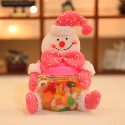 

Toponeto Christmas Candy Jar Santa Claus Elk Snowman Transparent Jar Table Decoration