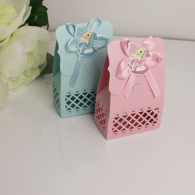 

FUNNYBUNNY Wedding Bridal Birthday Party Decors 12Pcs Cute Ribbon Candy Boxes Gift Bags for Baby Shower Birthday Party