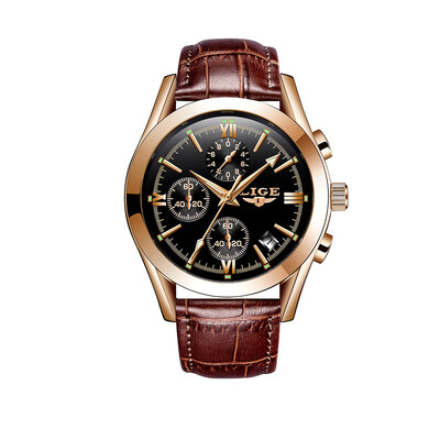 

LIGE 9839 Quartz Watch Simple Men Time Calendar Display Wristwatch Fashion Casual 3ATM Waterproof Sport Male Watches