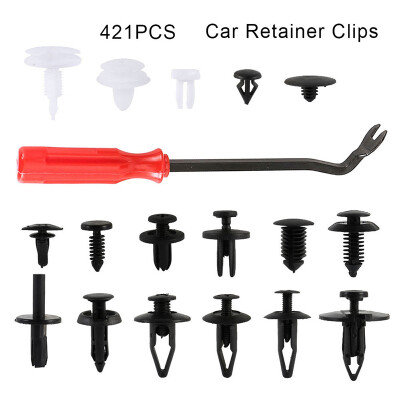 

421pclot Universal Car Retainer Clips Fastener Auto Push Trim Door Panel Rivet Mud Flaps Pushes Auto Interior Tool Accessories