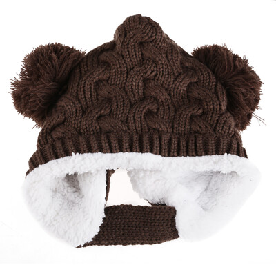 

New Baby Boy Girl Winter Fur Ball Bonnet Infant Ear Protector Cute Hat Cap