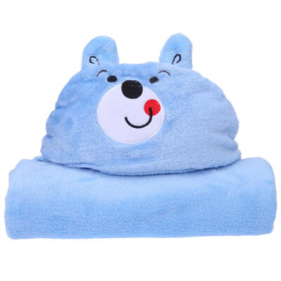 

Cartoon Fleece Bear Pattern Baby Bath Towel Kids Hooded Cloak Blanket