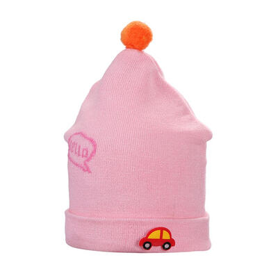 

Cute 0-1Y Baby Girls Boys Knitted Car Print Foldable Hats Kids Warm Hat