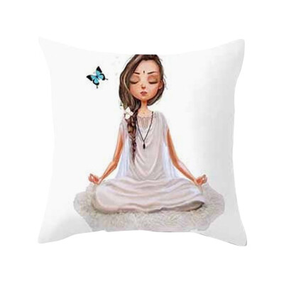 

〖Follure〗Yoga Meditation Pillowcase Decoration Car Sofa Cushion Cover Waist Cushion