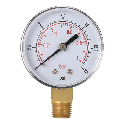 

50mm 060psi 04bar Pool Filter Water Pressure Dial Hydraulic Pressure Gauge Meter Manometer 14" NPT Thread