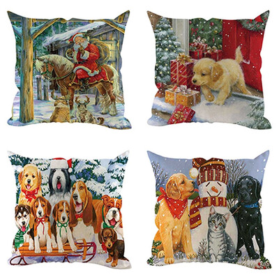 

Siaonvr 4Pcs Christmas Pillow Cover Pillowcases Decorative Sofa Cushion Cover Decoration