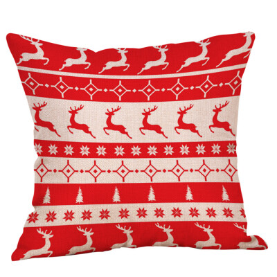 

Tailored Christmas Pillow Case Glitter Cotton Linen Sofa Throw Cushion Cover Home Decor