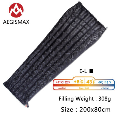 

AEGISMAX Filling 280g308g Ultralight Envelope type White Goose Down Camping Hiking Sleeping Bag Spring&Autumn