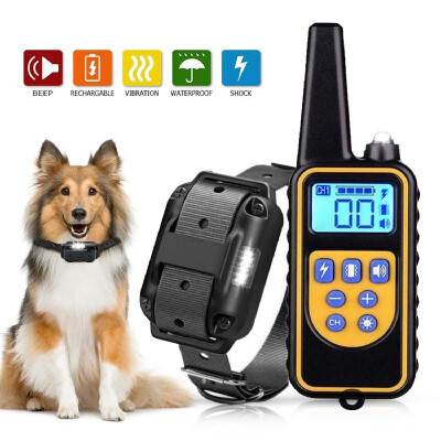 

Dog Training Collar Dog Shock Collar with Remote 800 Meters Range Waterproof Rechargeable 1-99 Vibration No Harm Fast Training Eff