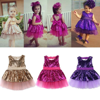 

Toddler Baby Girl Princess Dress Wedding Pageant Party Dress Bowknot Tutu Skirt