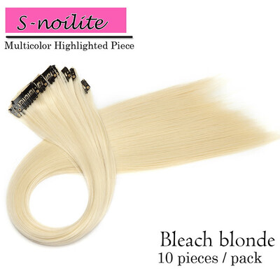 

Colored Party Highlights Straight Hair Clip Extensions Heat-Resistant Synthetic Hair Extensions in Multiple Colors