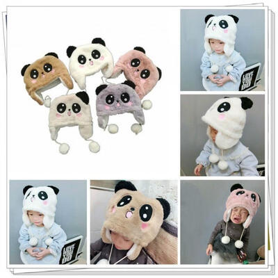 

New Baby Kids Child Cute Winter Warm Hats Furry Ball Cap for Photography