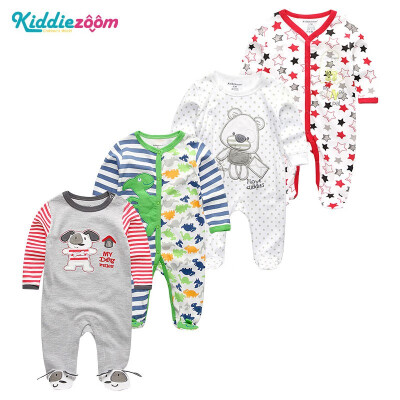 

4PCSLot Baby Clothing Sets Newborn 0-12M 100Cotton Baby Bodysuits Print Long Sleeve Baby Boys Clothes Baby Girls Clothes Rpmpers