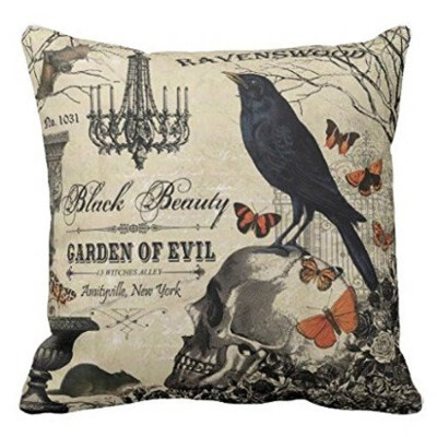 

Siaonvr Happy Halloween Pillow Cases Linen Sofa Cushion Cover Home Decor