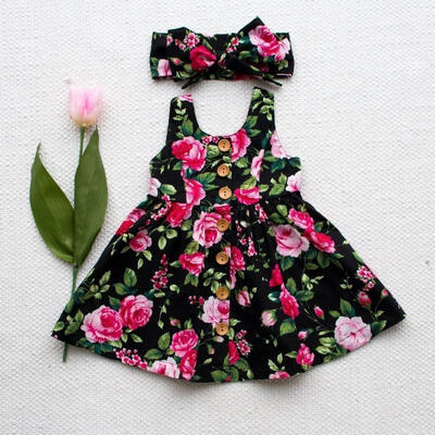 

Baby Girl Floral Dress Kid Party Wedding Pageant Formal Dresses Sundress Clothes