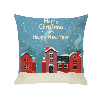 

Toponeto New Christmas Cotton Linen Pillow Case Sofa Cushion Cover Home Decor