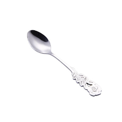 

304 Stainless Steel Rose Spoon Musical Coffee Ice Cream Teaspoon Metal Tableware Stirring Spoon