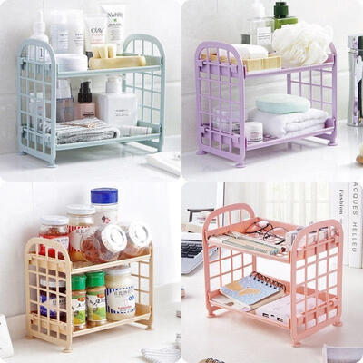 

2 Tier Plastic Bathroom Shower caddy Corner Rack Kitchen Shelf Organiser Storage