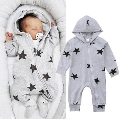 

Newborn Toddler Baby Boy Girls Hoodie Romper Jumpsuit Bodysuit Clothes Outfits