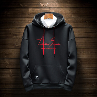 

Toponeto Mens New Fashion Autumn Winter Hooded Long Sleeved Jacket Letter Tops