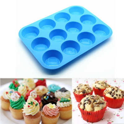 

Siaonvr 12 Cup Silicone Muffin Cupcake Baking Pan Non Stick Dishwasher Microwave Safe