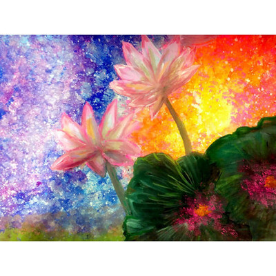 

Full Diamond Embroidery Complete Kit Plant Diamond Painting New 2019 Lotus Rhinestones Pictures Home Decoration