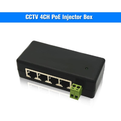 

CCTV 4CH PoE Injector Box DC 12V-48V Power Supply for Surveillance POE IP Camera Wifi AP VoIP Power Over Ethernet IEEE8023afat P