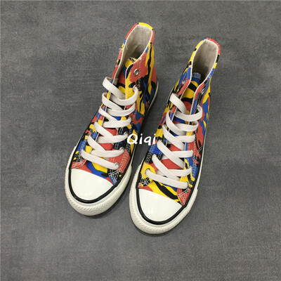 

On highheeled canvas shoes womens zebra stripes Korean Harajuku Joker 2019 new shoes womens board shoes