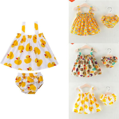 

Newborn Baby Girls Animal Print Stripe Top Dress Shorts Pant Outfits Sets Summer