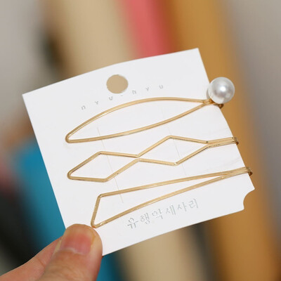 

Trendy Summer Pearl Metal Hair Clips Set For Women Hair Barrette Fashion Hairpins Handmade Beauty Accessories