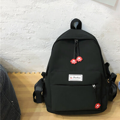 

Tailored Fashion Women Nylon Solid Color Capacity Student Backpack Travel Couple Bag