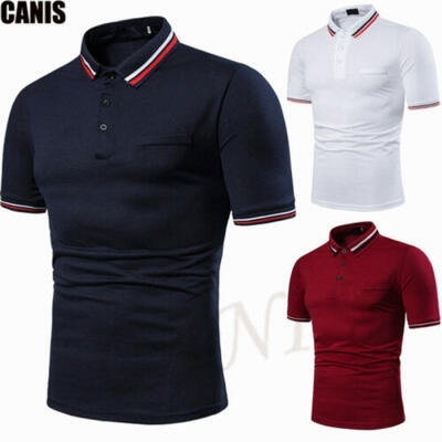 

Luxury Mens Slim Fit Shirt Short Sleeve Stylish Sports Casual T-shirt Tops New