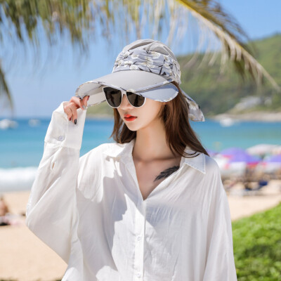 

Summer sunshade cap woman sunscreen retractable hollow cap baseball cap UV protection multifunctional outdoor solar cap