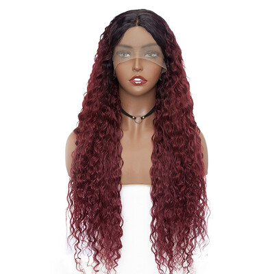 

U Part Lace Front Wigs Long Kinky Curly Synthetic Wigs For Black Women Hair Wigs