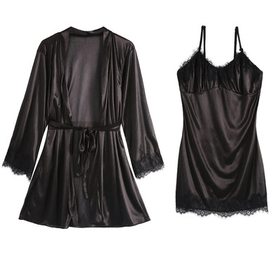 

Toponeto Women Sexy Lace Lingerie Nightwear Underwear Sleepwear Dress 2PC Suits