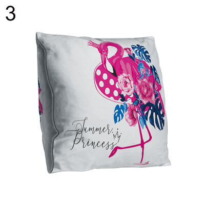 

Lovely Flamingo Square Throw Pillow Protector Case Cushion Cover Sofa Bed Decor