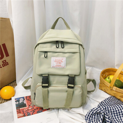 

Schoolbag female ins wind Korean high school students backpack Mori Leisure Ri Gang wave brand large-capacity backpack