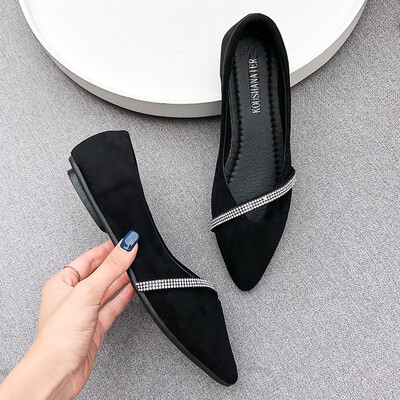 

Nethong pointed single shoe female summer style Korean version 100 sets of shallow flat sole shoe Water Diamond Fairy wind gentle