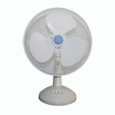

Siaonvr Electrical 3-Speed Oscillating Desk Top Fan 12-Inch White